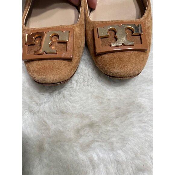 Tory Burch Cognac Brosn suede slip on shoe women size 7.5 M - Picture 5 of 11